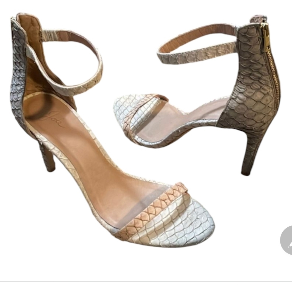 Joie Abbott faux snakeskin open toe sandals heels size 10 (40)